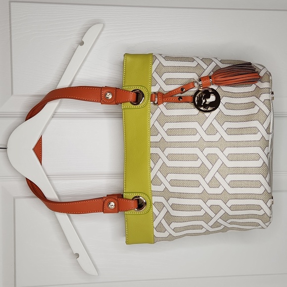Spartina 449 Handbags - Spartina 449 Veranda Day tote shoulder purse lime green beige coastal leather